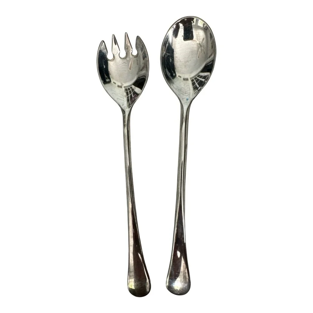 Vintage Italian Silverplate Salad Serving Sets 4 Pairs (8 Pcs) MCM